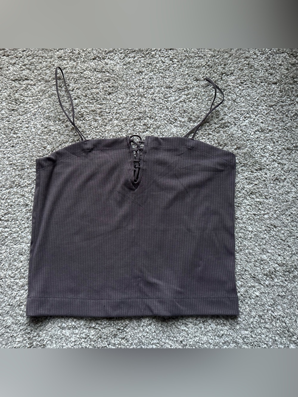 Women’s American Eagle Gray‎ Ribbed Lace-Up Cami